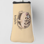 砂漠雨おもしろいカエル漫画イラストレーション ゴルフヘッドカバー (回転90)