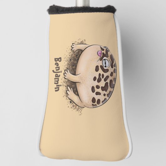 砂漠雨おもしろいカエル漫画イラストレーション ゴルフヘッドカバー (回転90)