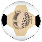 砂漠雨おもしろいカエル漫画イラストレーション サッカーボール (回転)