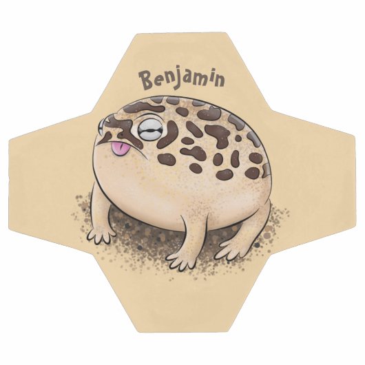 砂漠雨おもしろいカエル漫画イラストレーション サッカーボール (フラット)