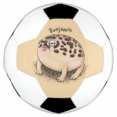 砂漠雨おもしろいカエル漫画イラストレーション サッカーボール (正面)