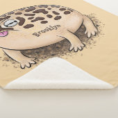 砂漠雨おもしろいカエル漫画イラストレーション シェルパブランケット (3/4)