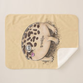 砂漠雨おもしろいカエル漫画イラストレーション シェルパブランケット (正面(横))