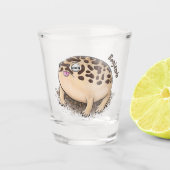 砂漠雨おもしろいカエル漫画イラストレーション ショットグラス (正面)