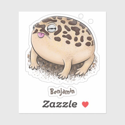 砂漠雨おもしろいカエル漫画イラストレーション シール (シート)