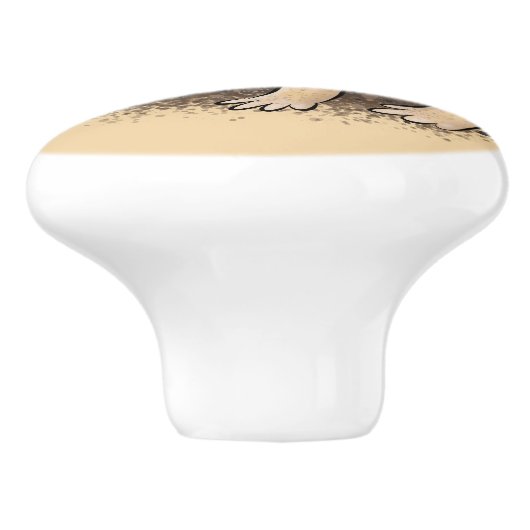 砂漠雨おもしろいカエル漫画イラストレーション セラミックノブ (側面)