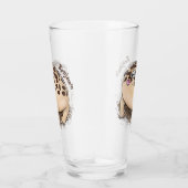 砂漠雨おもしろいカエル漫画イラストレーション タンブラーグラス (右)