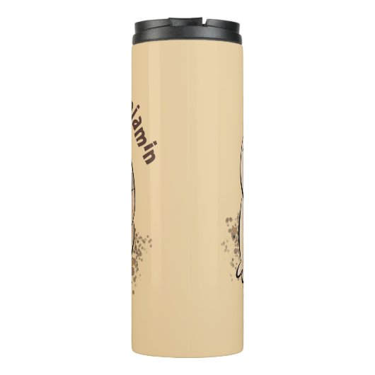 砂漠雨おもしろいカエル漫画イラストレーション タンブラー (裏面)