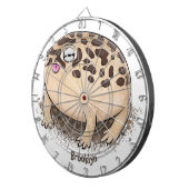 砂漠雨おもしろいカエル漫画イラストレーション ダーツボード (正面右)