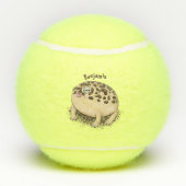 砂漠雨おもしろいカエル漫画イラストレーション テニスボール (裏面)