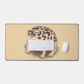 砂漠雨おもしろいカエル漫画イラストレーション デスクマット (キーボード&マウス)