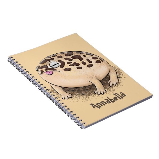 砂漠雨おもしろいカエル漫画イラストレーション ノートブック (右側)