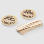 砂漠雨おもしろいカエル漫画イラストレーション ハンドファン (組立なし)