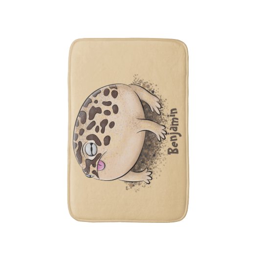 砂漠雨おもしろいカエル漫画イラストレーション バスマット (正面縦)