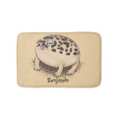 砂漠雨おもしろいカエル漫画イラストレーション バスマット (正面)