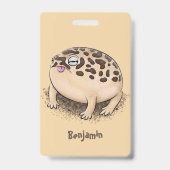 砂漠雨おもしろいカエル漫画イラストレーション バッジ (裏面)