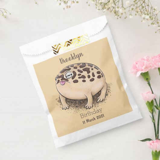 砂漠雨おもしろいカエル漫画イラストレーション フェイバーバッグ (封をした状態)