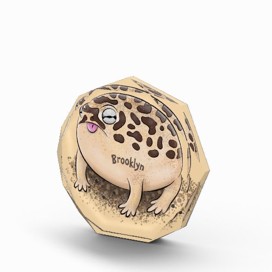 砂漠雨おもしろいカエル漫画イラストレーション フォトブロック (右)