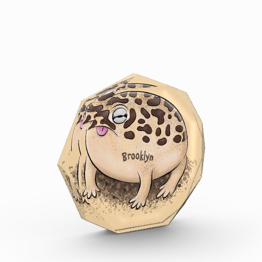 砂漠雨おもしろいカエル漫画イラストレーション フォトブロック (左)