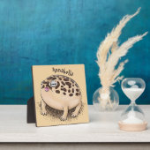 砂漠雨おもしろいカエル漫画イラストレーション フォトプラーク (インサイチュ)