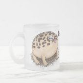 砂漠雨おもしろいカエル漫画イラストレーション フロストグラスマグカップ (左)