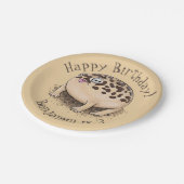 砂漠雨おもしろいカエル漫画イラストレーション ペーパープレート (アングル)