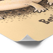 砂漠雨おもしろいカエル漫画イラストレーション ポスター (角)