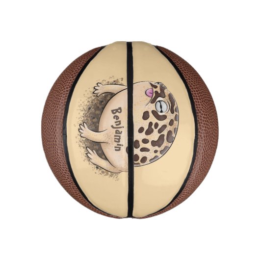 砂漠雨おもしろいカエル漫画イラストレーション ミニバスケットボール (縦)