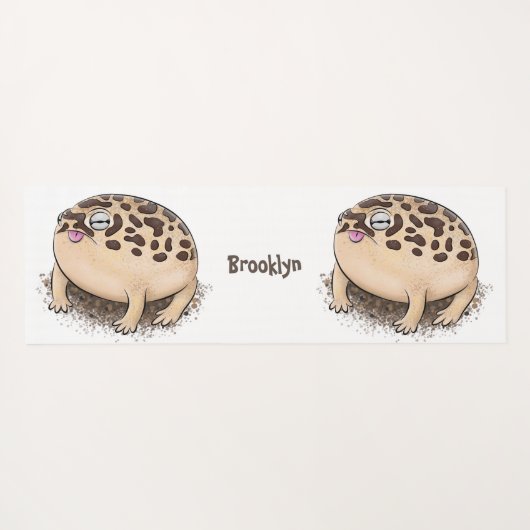 砂漠雨おもしろいカエル漫画イラストレーション ヨガマット (裏面(横))