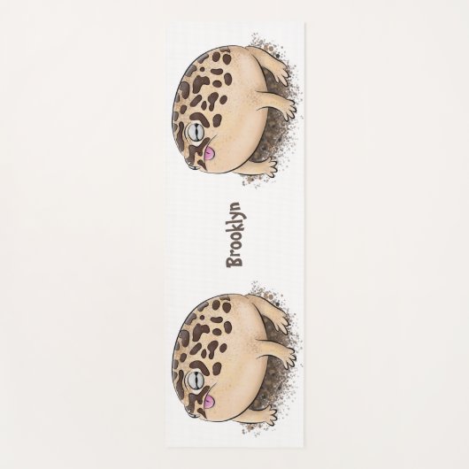 砂漠雨おもしろいカエル漫画イラストレーション ヨガマット (正面)