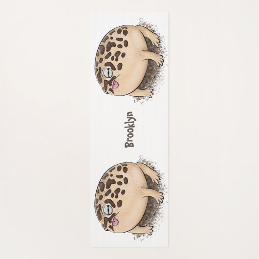 砂漠雨おもしろいカエル漫画イラストレーション ヨガマット (裏面)