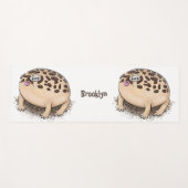 砂漠雨おもしろいカエル漫画イラストレーション ヨガマット (正面(横))