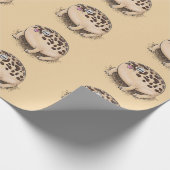 砂漠雨おもしろいカエル漫画イラストレーション ラッピングペーパー (角)