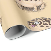 砂漠雨おもしろいカエル漫画イラストレーション ラッピングペーパー (ロールコーナー)