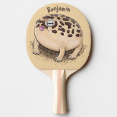 砂漠雨おもしろいカエル漫画イラストレーション 卓球ラケット (裏面)