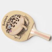 砂漠雨おもしろいカエル漫画イラストレーション 卓球ラケット (横)