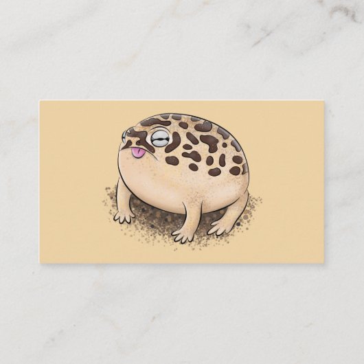 砂漠雨おもしろいカエル漫画イラストレーション 名刺 (裏面)