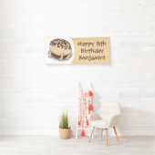 砂漠雨おもしろいカエル漫画イラストレーション 横断幕 (インサイチュ)