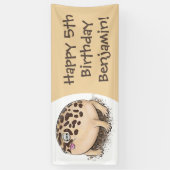 砂漠雨おもしろいカエル漫画イラストレーション 横断幕 (縦)