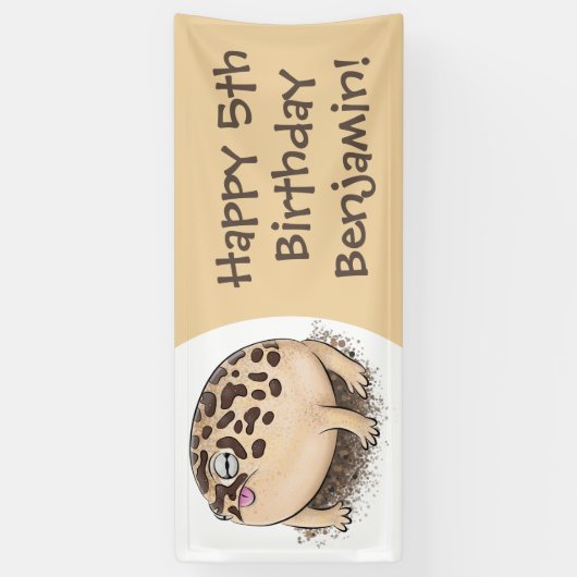 砂漠雨おもしろいカエル漫画イラストレーション 横断幕 (縦)