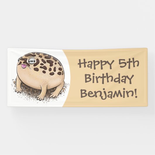 砂漠雨おもしろいカエル漫画イラストレーション 横断幕 (横)