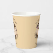 砂漠雨おもしろいカエル漫画イラストレーション 紙コップ (左)