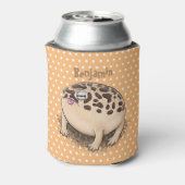 砂漠雨おもしろいカエル漫画イラストレーション 缶クーラー (缶裏面)