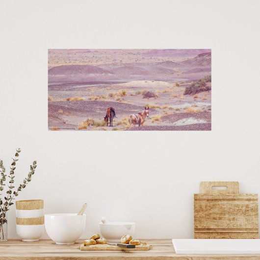 砂漠馬P8639 ポスター (キッチン)