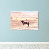 砂漠馬P8664 キャンバスプリント (インサイチュ (ウッドフロア))