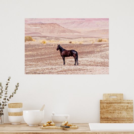 砂漠馬P8664 ポスター (キッチン)