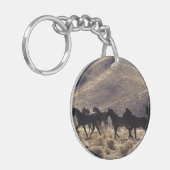 砂漠1の野生のムスタングの馬 キーホルダー (正面左)