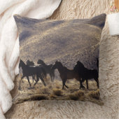 砂漠1の野生のムスタングの馬 クッション (ブランケット)