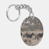 砂漠2の野生のムスタングの馬 キーホルダー (正面左)