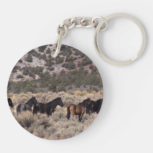 砂漠2の野生のムスタングの馬 キーホルダー (裏面)